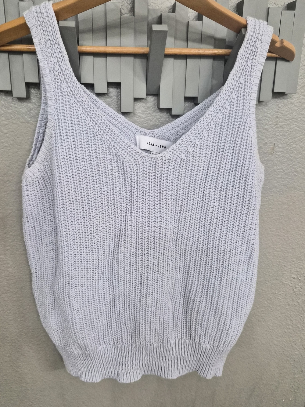 John + Jenn Soft Light Blue Knit Top